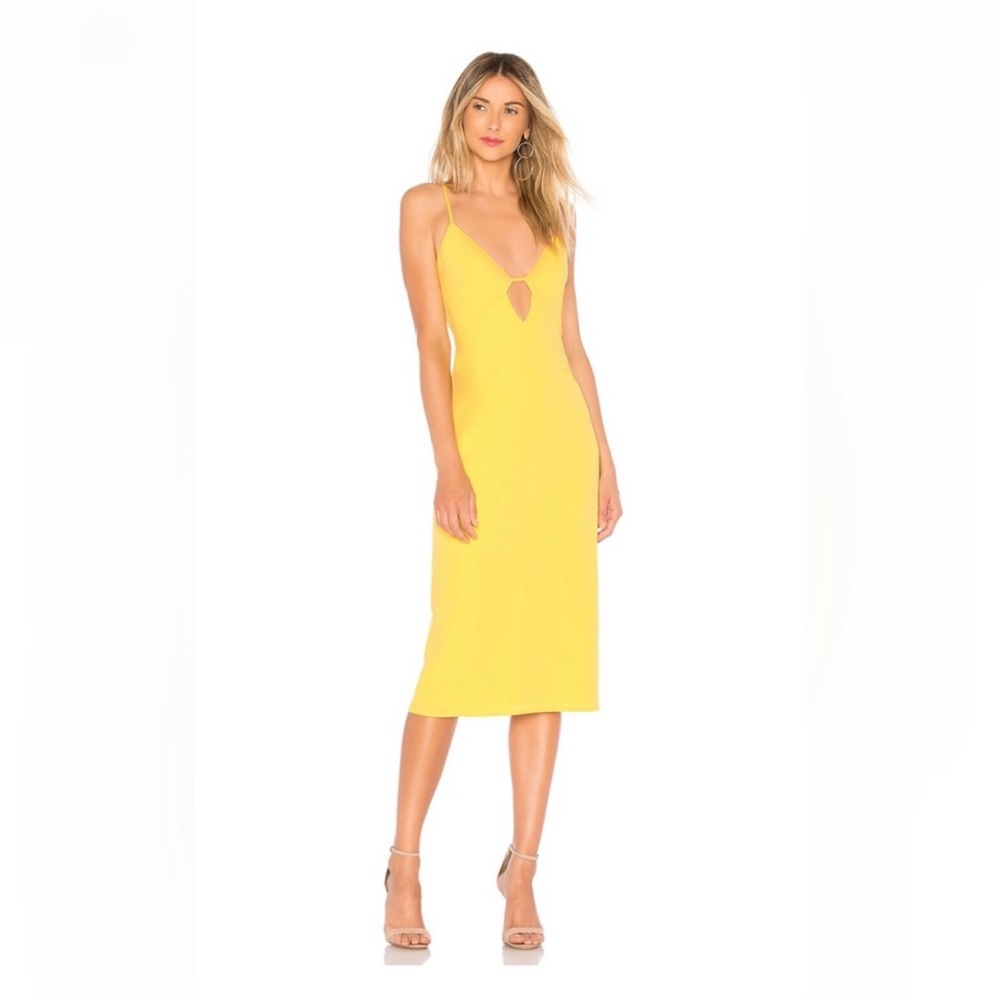 Lovers + Friends Zora Sunny Yellow Midi Dress NWT M